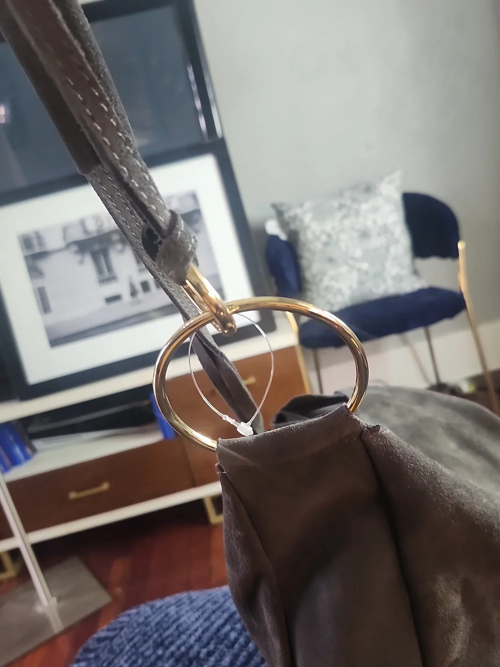 Claudia Firenze Gray Suede Hobo Shoulder Bag Crossbody Made In Italy Euc